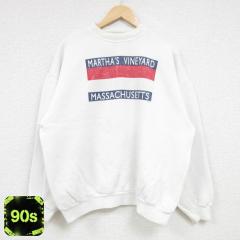 �Ò� TULTEX ���� �X�E�F�b�g �����Y 90�N�� 90s �}�T�`���[�Z�b�c �N���[�l�b�N �� �z���C�g XL�T�C�Y ���� �X�G�b�g �g���[ ���� �Ò�