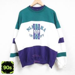 �Ò� ���� �X�E�F�b�g �����Y 90�N�� 90s �i�C�A�K�� ��w �}���`�J���[ �N���[�l�b�N �Α� �O���[�� XL�T�C�Y ���� �X�G�b�g  ���� �Ò�