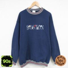 �Ò� �E�B���\�� ���� �X�E�F�b�g �����Y 90�N�� 90s BOSTON �h�J �傫���T�C�Y �N���[�l�b�N USA�� �� �l�C�r�[ spe XL�T�C�Y ���� �Ò�