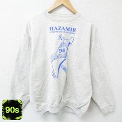 �Ò� ���� �X�E�F�b�g �����Y 90�N�� 90s ���� �N���[�l�b�N �O���[ ���~�� XL�T�C�Y ���� �X�G�b�g �g���[�i�[ �g�b�v�X ���� �Ò�