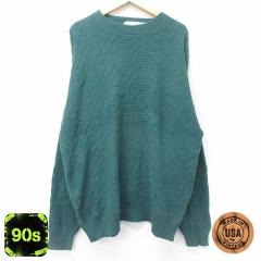 �Ò� ���� �Z�[�^�[ �����Y 90�N�� 90s ��D�� �傫���T�C�Y �R�b�g�� �N���[�l�b�N USA�� �� �O���[�� XL�T�C�Y ���� �j�b�g  ���� �Ò�