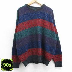 �Ò� �W�����Z�� ���� �Z�[�^�[ �����Y 90�N�� 90s �傫���T�C�Y �N���[�l�b�N �Z�O���[�� spe XL�T�C�Y ���� �j�b�g �g�b�v�X ���� �Ò�