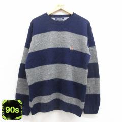 �Ò� �g�~�[�q���t�B�K�[ TOMMY HILFIGER ���� �u�����h �Z�[�^�[ �����Y 90�N�� 90s �����|�C���g���S �V�F�b�g�����h�E�[��  ���� �Ò�