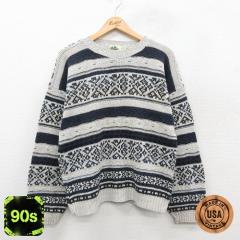 �Ò� ���� �Z�[�^�[ �����Y 90�N�� 90s �R�b�g�� �N���[�l�b�N USA�� �O���[�� L�T�C�Y ���� �j�b�g �g�b�v�X ���� �Ò�