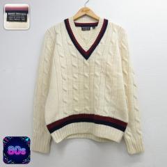�Ò� Brooks Brothers �u���b�N�X�u���U�[�Y ���� �Z�[�^�[ �����Y 80�N�� 80s �P�[�u�� �j�b�g �E�[�� V�l�b�N �x�[�W�� spe 26sep24 ��