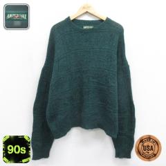 �Ò� �A�����J���C�[�O�� American Eagle ���� �Z�[�^�[ �����Y 90�N�� 90s �N���[�l�b�N USA�� �O���[�� 26sep29 ����