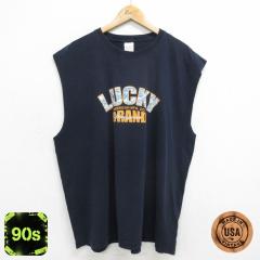�Ò� ���b�L�[�u�����h Lucky Brand �m�[�X���[�u T�V���c �����Y 90�N�� 90s �r�b�O���S �N���[�o�[ �傫���T�C�Y �R�b�g��  ���� �Ò�