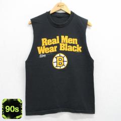 �Ò� �m�[�X���[�u �r���e�[�W T�V���c �����Y 90�N�� 90s NHL �{�X�g���u���[�C���Y �N���[�l�b�N �� �u���b�N �A�C�X�z�b�P ���� �Ò�