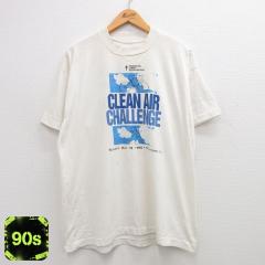 �Ò� ���� �r���e�[�W T�V���c �����Y 90�N�� 90s CLEAN ���]�� ��ƍL�� �N���[�l�b�N �� �z���C�g XL�T�C�Y ���� ���� �Ò�