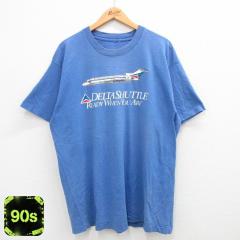 �Ò� ���� �r���e�[�W T�V���c �����Y 90�N�� 90s �f���^�V���g�� ��s�@ �傫���T�C�Y �N���[�l�b�N �� �l�C�r�[ XL�T�C�Y �� ���� �Ò�