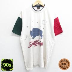 �Ò� ���� �r���e�[�W T�V���c �����Y 90�N�� 90s �o�b�t�@���[ �� �傫���T�C�Y �}���`�J���[ �R�b�g�� �N���[�l�b�N USA��  ���� �Ò�