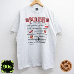 �Ò� HAGGAR ���� �r���e�[�W T�V���c �����Y 90�N�� 90s POLISH �n�} �傫���T�C�Y �R�b�g�� �N���[�l�b�N USA�� ���O���[ �� ���� �Ò�