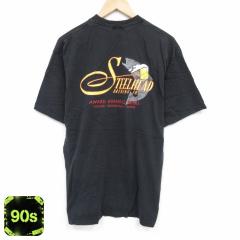 �Ò� �W���[�W�[�Y ���� �r���e�[�W T�V���c �����Y 90�N�� 90s �r�[�� �R�b�g�� �N���[�l�b�N �� �u���b�N XL�T�C�Y ���� ���� �Ò�