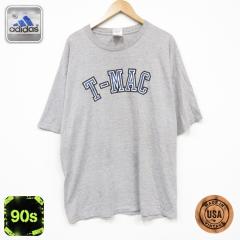 �Ò� �A�f�B�_�X adidas ���� �r���e�[�W T�V���c �����Y 90�N�� 90s TMAC �傫���T�C�Y �N���[�l�b�N USA�� �O���[ ���~�� 26jul15 ����