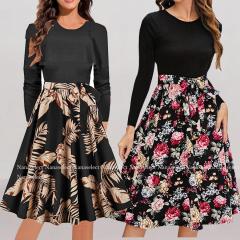 ワンピース レディース きれいめ 大人 上品 膝丈 ミディアム 長袖 七分袖 きれいめワンピース 春 夏 秋冬 aライン 結婚式 オフィス カジ