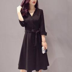 ワンピース きれいめ 大人 上品 フォーマル aライン 秋 冬 春 長袖 結婚式 二次会 オフィス パーティードレス シャツワンピース 30代 40