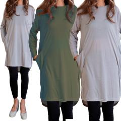 2WAYワンピース 秋 冬 春 きれいめ 大人 上品 長袖 30代 40代 50代 カジュアル ナチュラル服 ゆったり シンプル スモック エスニック 大