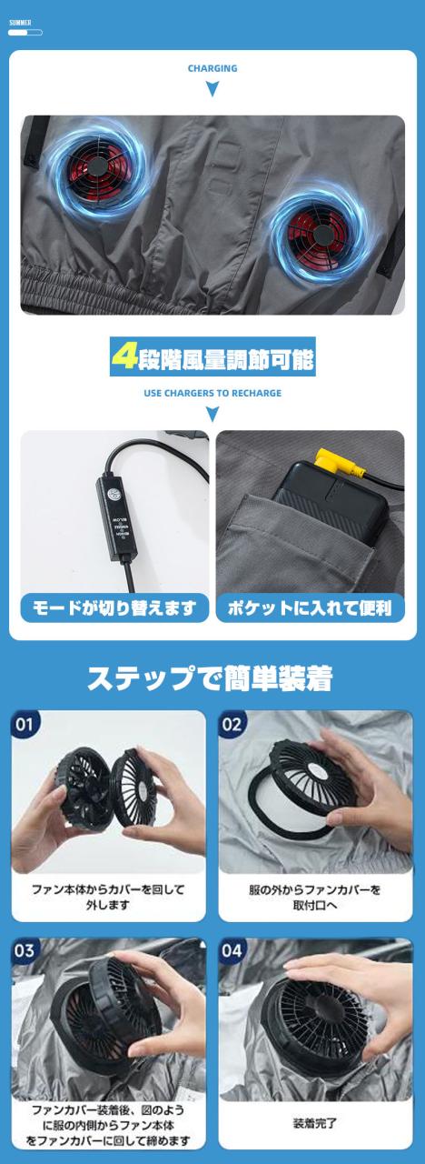 猛暑日には欠かせない フルセット -12°C冷却効果 9枚羽強力ファン 4段階風量調節可能 UV対策 涼しい 母の日 父の日 プレゼント ギフト