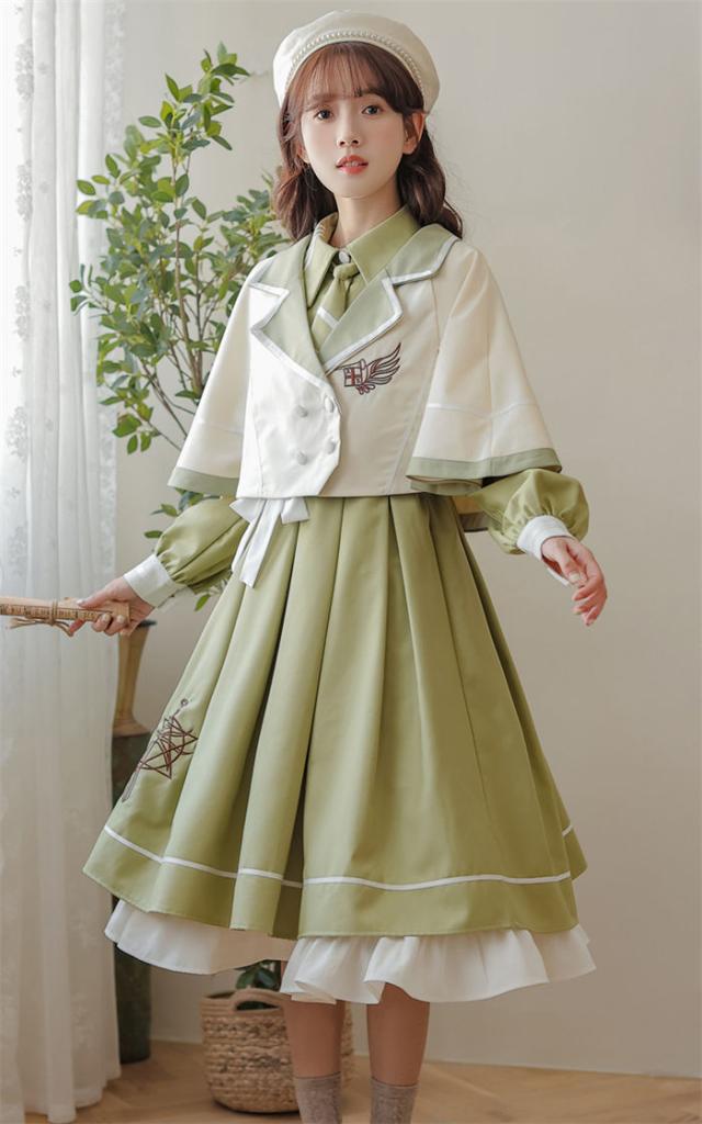 マント ワンピース 森ガール S M L XL レトロワンピース 長袖