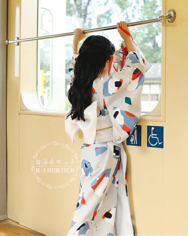 浴衣 子供 女の子 130 浴衣 セット ゆかた 水色 桜 花柄 桜色 浴衣