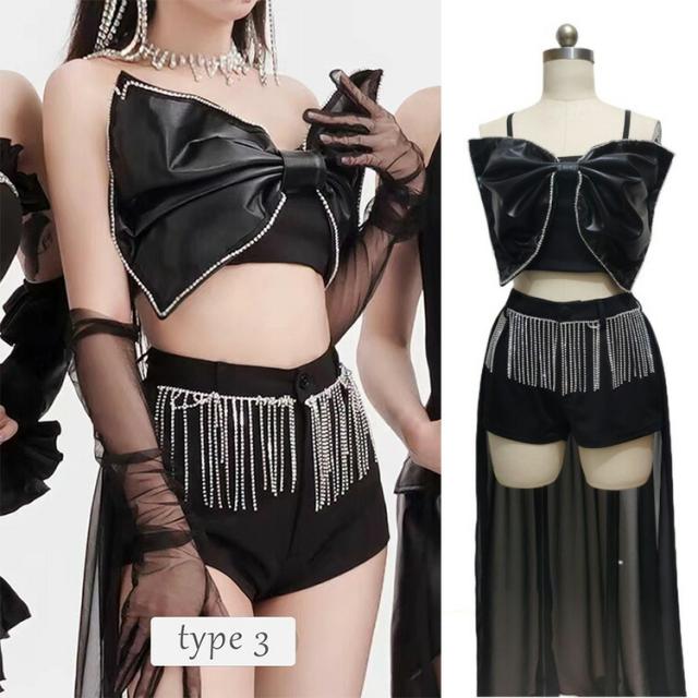 ダンス 衣装 k-pop レディース セットアップ 黒 へそ出し セクシー K