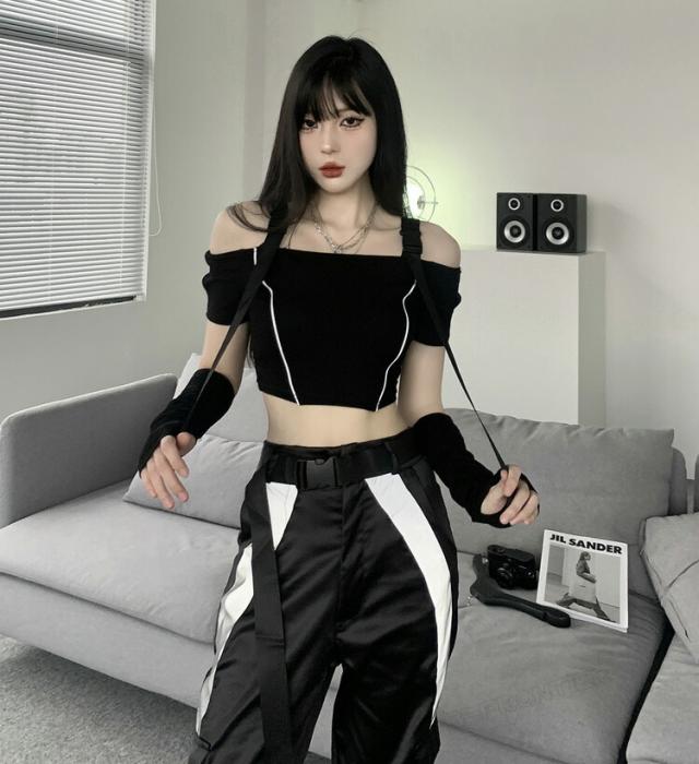 黒 ダンス スーツ 韓国 K-POP 大人衣装 レディース ショート丈 ジャケット チーム へそ出し 子ども ダンス衣装 SS S M L LL かっこいい 黒 ダンス スーツ 韓国 K-POP 大人衣装 レディース ショート丈