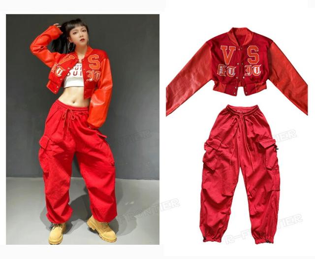 ダンス衣装 赤 大人 韓国 k-pop衣装 セットアップ レディース ヒップ