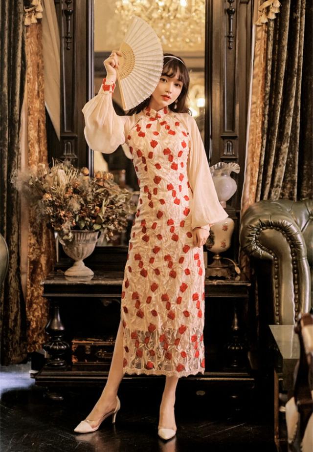 新品 タグ付 ANNA SUI アナスイ チャイナ風 ドレス ワンピース レトロ 新品 タグ付 ANNA SUI アナスイ チャイナ風 ドレス ワンピース