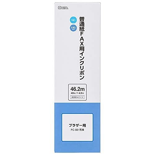 オーム電機 ファクス用インクリボン S-B2タイプ OAI-FBB46S 01-3854