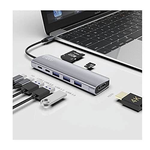 送料無料 多機能USBハブ Type-C 変換アダプター 8in1 Switch検証済 Lazos L-CH8/6165ｘ１本