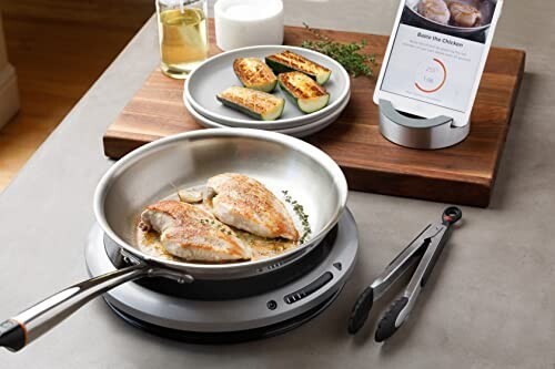 Hestan Cue へスタン キュー Iot家電 専用アプリ Bluetooth対応 スマート フライパン 単品 28cm ステンレス製  シルバー｜au PAY マーケット