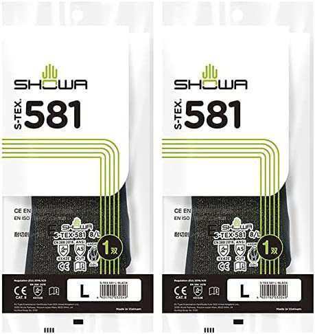 ショーワグローブ 作業用手袋 S-TEX 581 Lサイズ 1双 2個セット ブラック