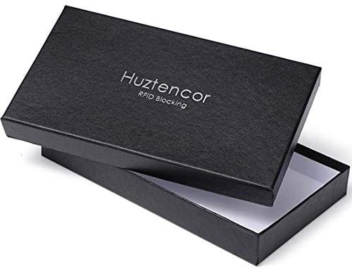 Huztencor 長財布 薄型 二つ折り メンズ レディース 磁気防止 カード