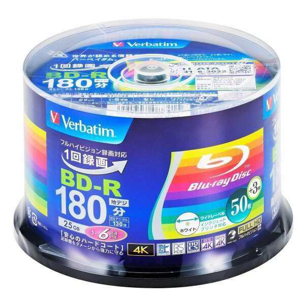 Verbatim バーベイタム 1回録画用 ブルーレイディスク BD-R 25GB 50枚 ...