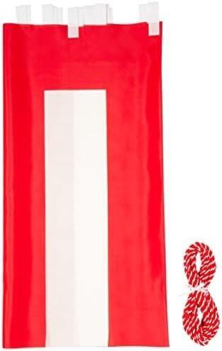 紅白幕 高さ70cm×長さ720cm (4間) テトロンポンジ 紅白ひも付