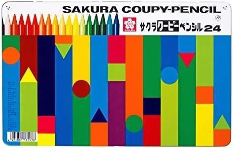 サクラクレパス 色鉛筆 クーピー 缶入 24色 5個 FY24(5)