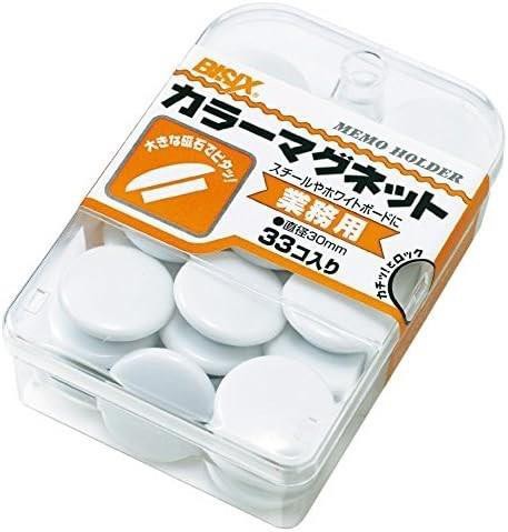 ミツヤ マグネット カラーマグネット 30mm 33個 白 BX3-51-WH