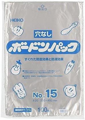 ヘイコー 透明袋 ボードンパック 0.02mm No.15 穴なし 100枚入 006763335