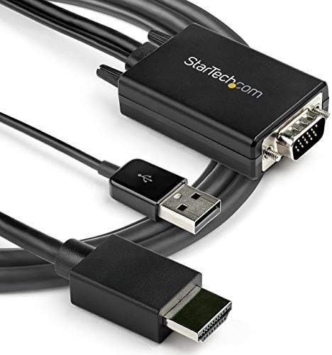 VGA HDMI 変換アダプタケーブル 2m USBオーディオ対応 1920x1080