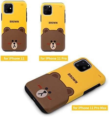 LINE FRIENDS iPhone 11 Pro ケース DUAL GUALD Full Face チョコ