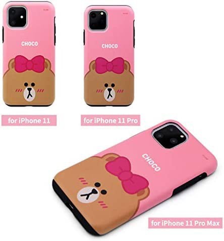 LINE FRIENDS iPhone 11 Pro ケース DUAL GUALD Full Face チョコ