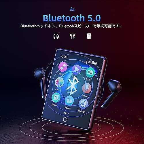 MP3プレーヤー 64GB内蔵 2.8インチタッチスクリーン Bluetooth 5.0