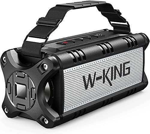 W-KING 50W Bluetooth スピーカー、ワイヤレススピーカー bluetooth 重低音、IPX6 防水ポータブルスピーカー