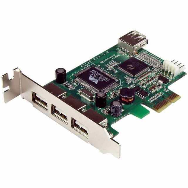 High Speed USB 2.0 4ポート増設PCI Expresカード ロープロファイル対応 外部ポート x3 内部ポート x1 PEXUSB4DP