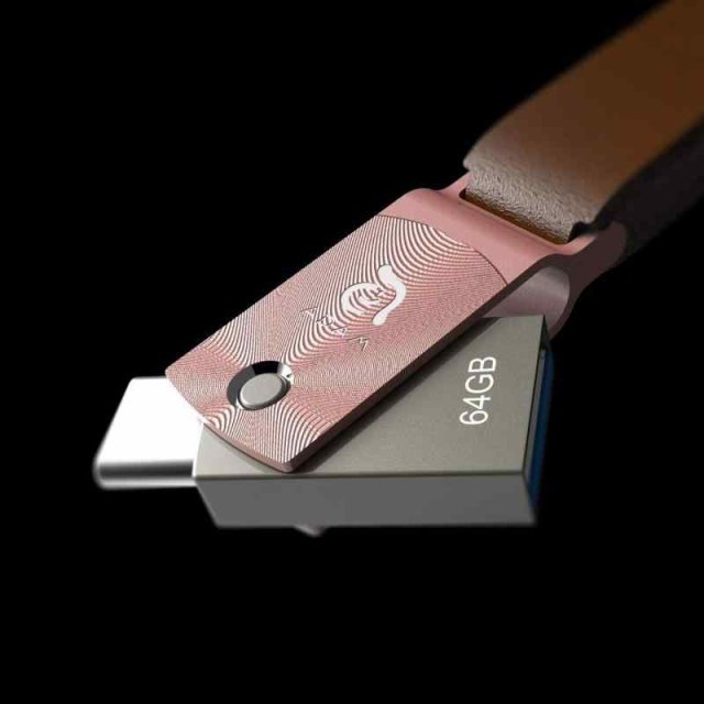 ADAM elements ROMA Type-CUSB-C USB-A 3.1 両対応 USBメモリ 64GB, ローズ