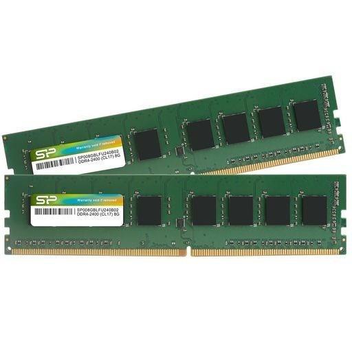 シリコンパワー デスクトップPC用メモリ DDR4-2400PC4-19200 8GB×2枚 288PIN 1.2V CL17 SP016GBLFU240B22