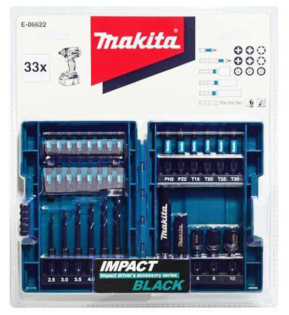 マキタMakita インパクトドライバー用 ビット ソケット ドリルビット 33本 セット 六角軸6.35* ケース付 E-06622 