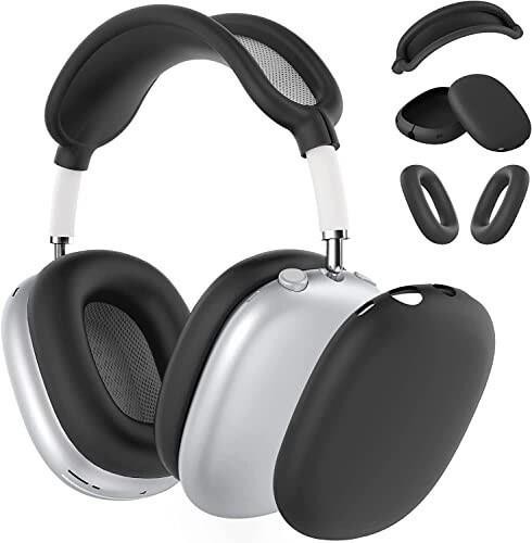 Miimall For AirPods Max アクセサリー Apple AirPods Maxヘッドフォン用 傷防止 指紋防止 傷防止 防塵 ソフト TPU AirPods Max アクセサリー ブラック