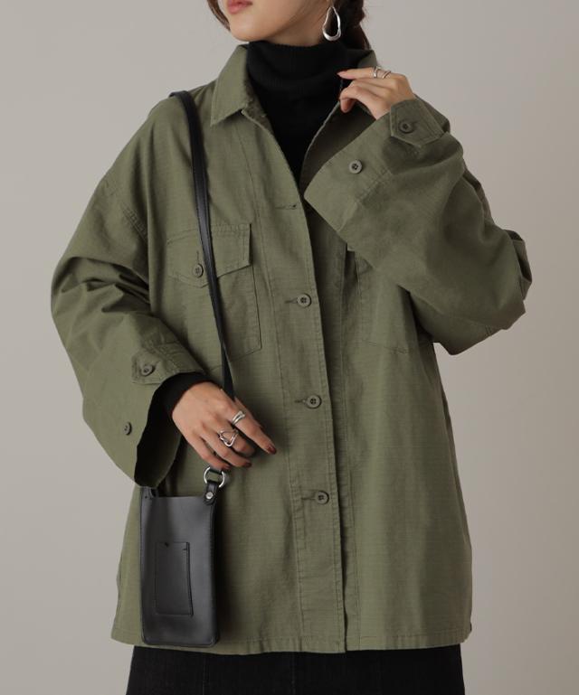 甘辛 『 ワイド袖 。』 シャツ 一部12月中旬入荷 ミリタリー トップス