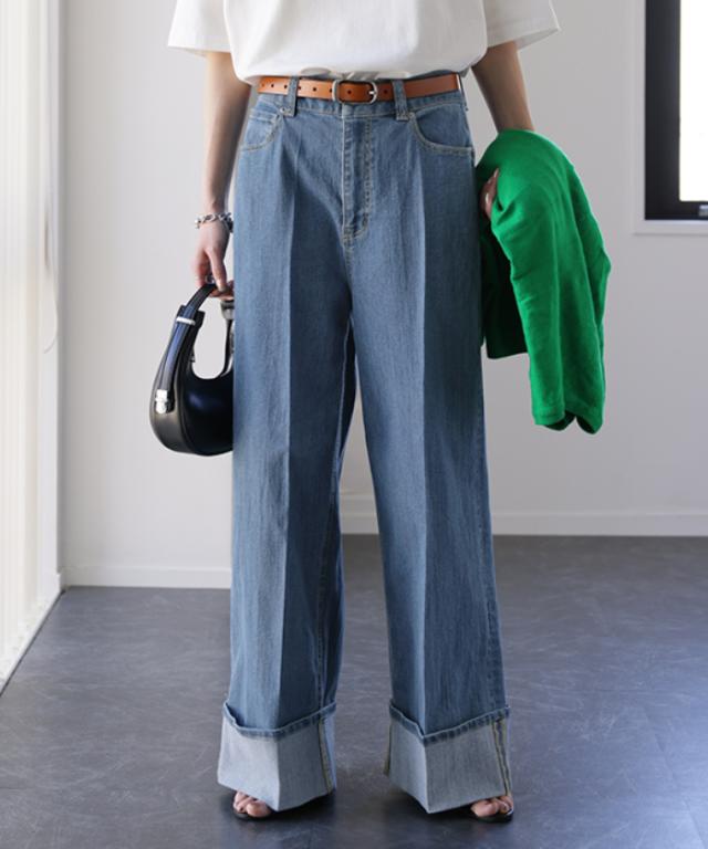 【美品✨】LIVINGTONE DOLKワイドデニムパンツ ロールアップ 36 美品✨】LIVINGTONE DOLKワイドデニムパンツ ロールアップ 36